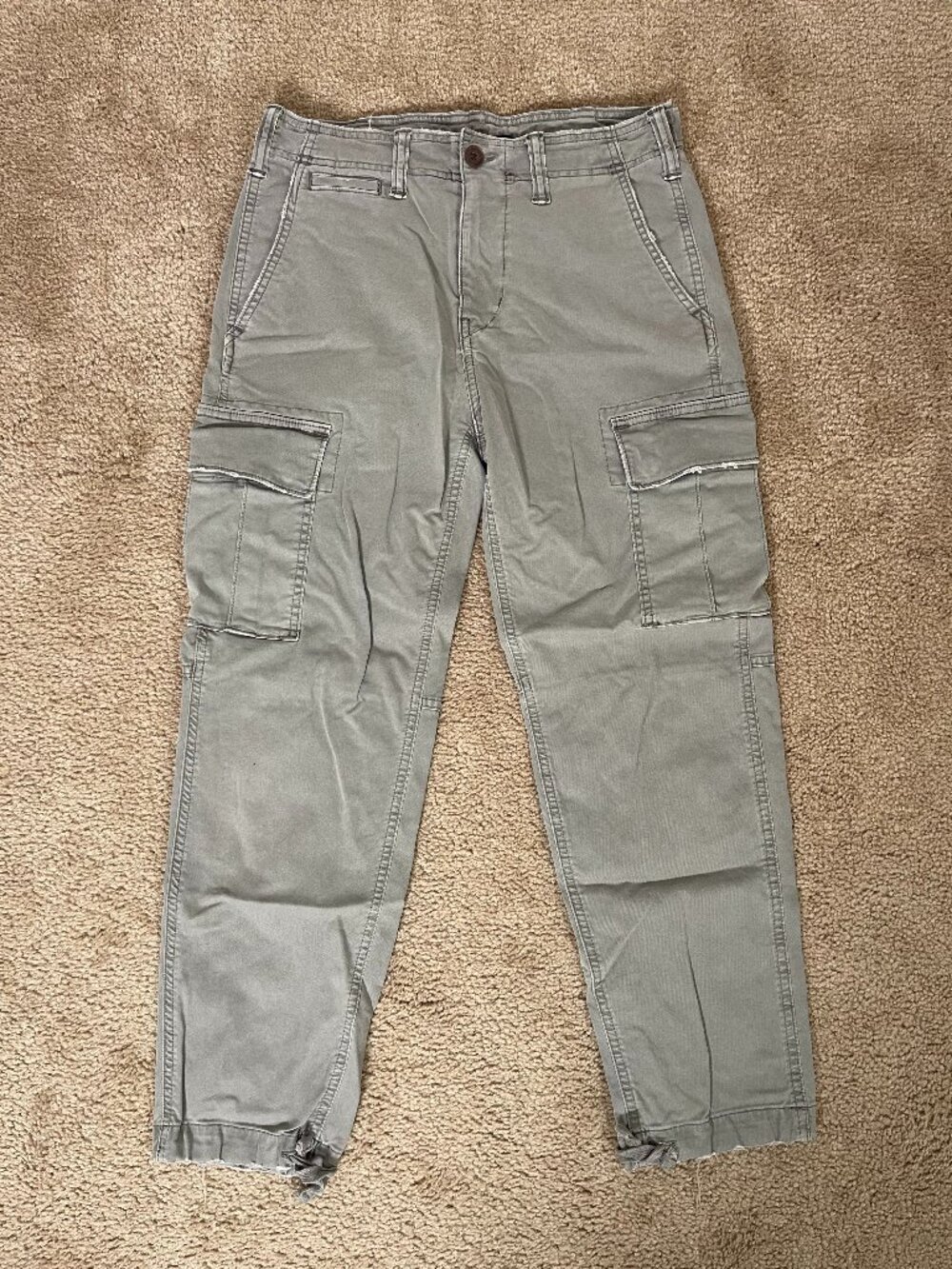 American Eagle Gray Flex Slim Lived-In Cargo Pants